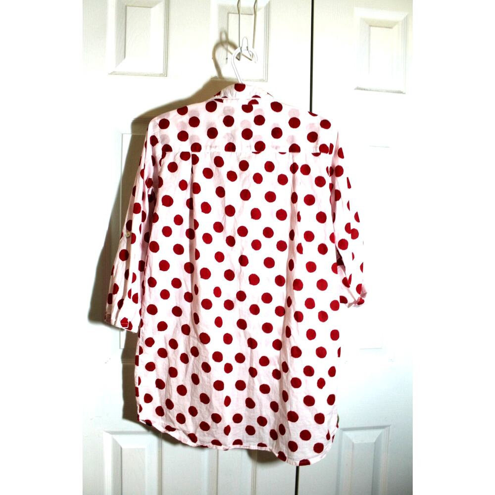 Julia Amory Noel Rouge Polka Dot Husband Shirt sz S - Picture 3 of 4
